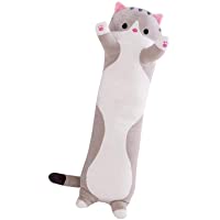 Los mejores  - Juguete de Felpa súper Suave- de algodón Largo- Lindo Gato- muñeco de Peluche- Suave- Relleno- Almohada para Dormir…